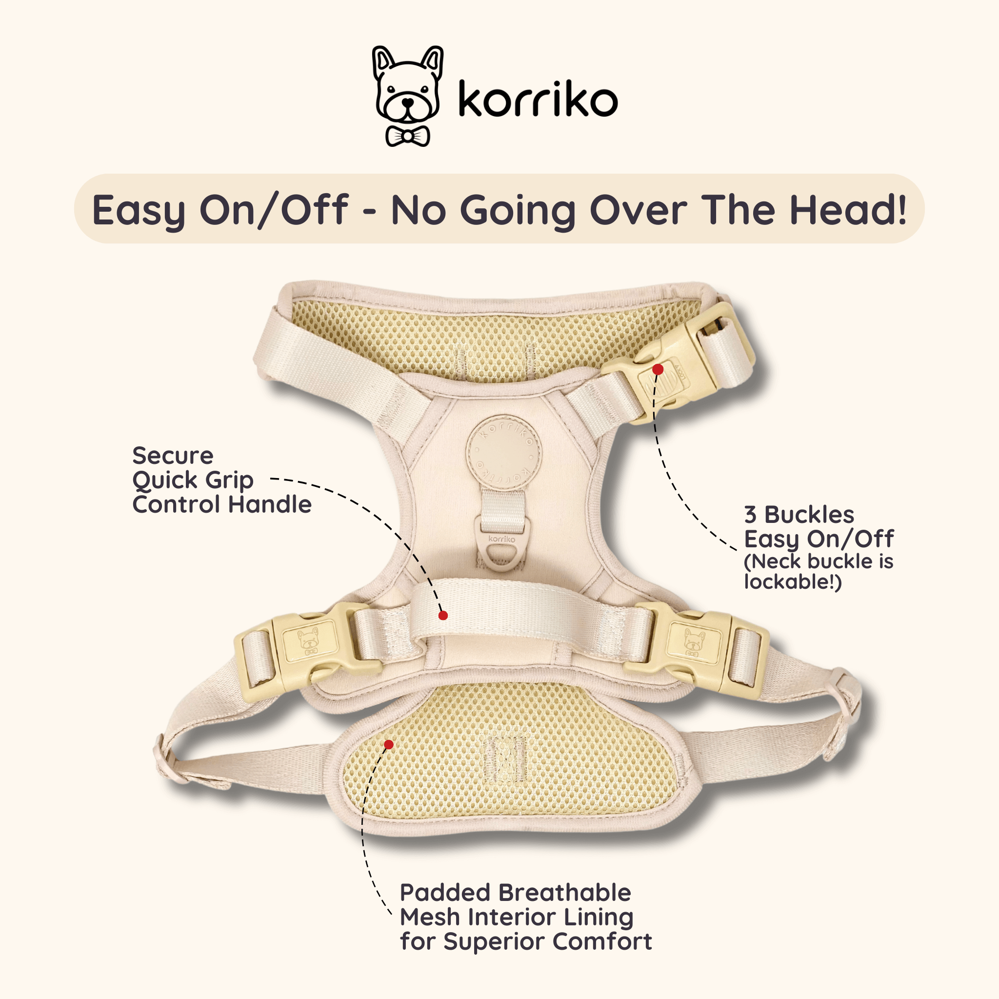 Exploration Lite No-Pull Dog Harness - Almond Nude (Final Sale)