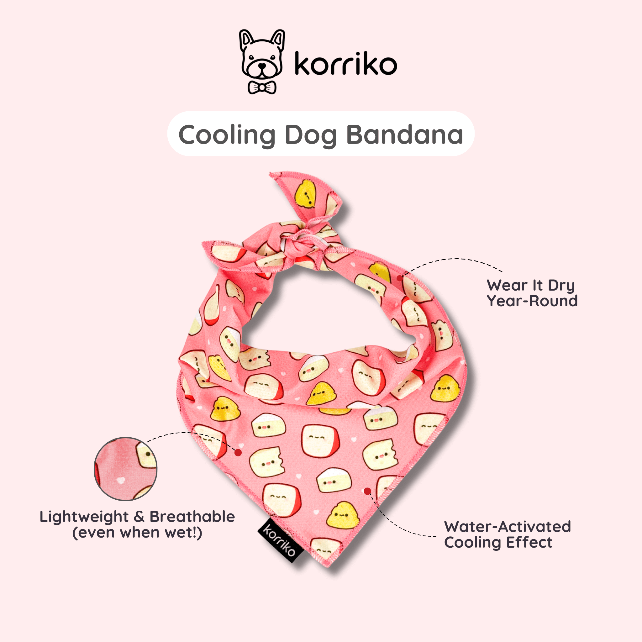 Cooling Dog Bandana - Cheese