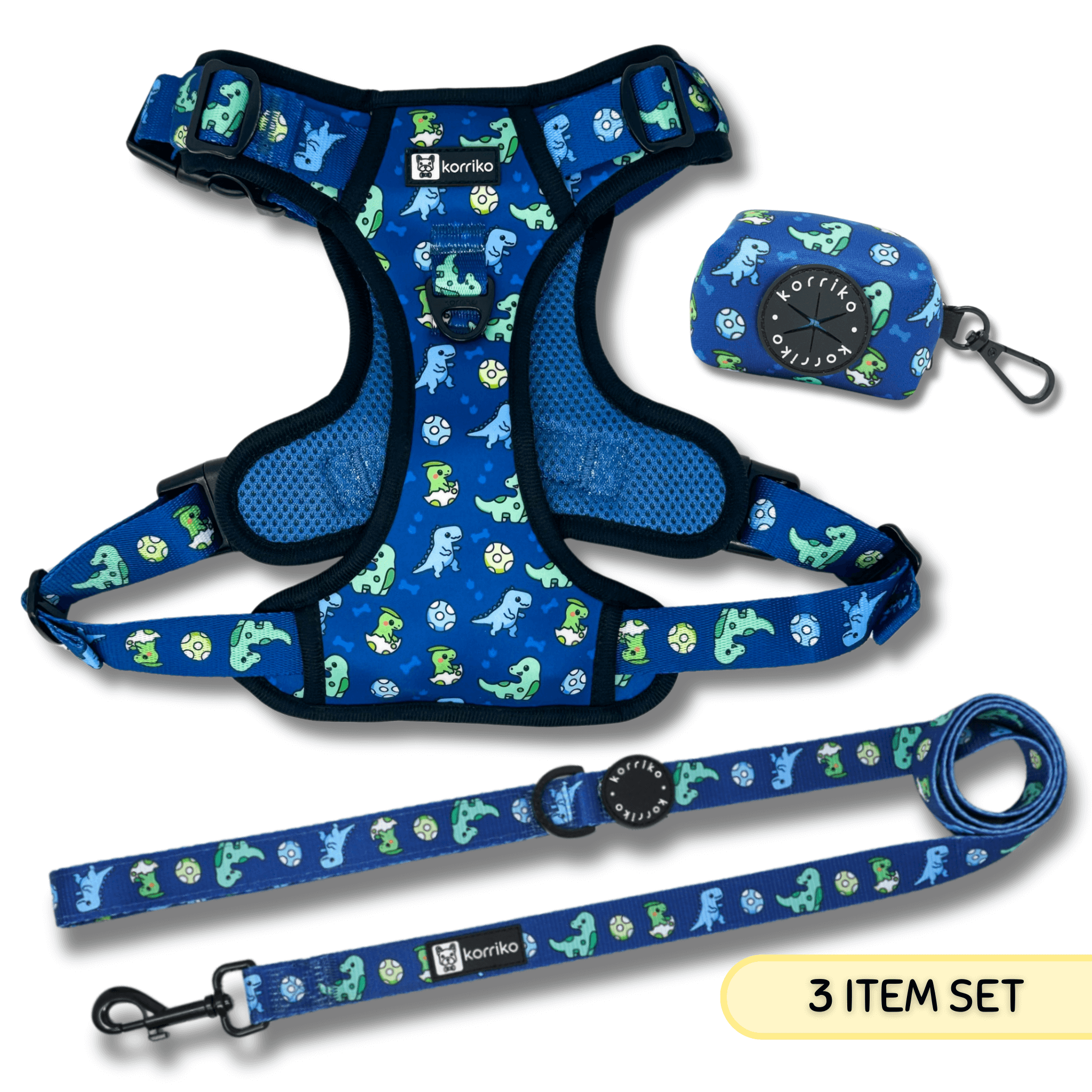 Essential Exploration No-Pull Harness Walk Set - Dino (3-Piece)