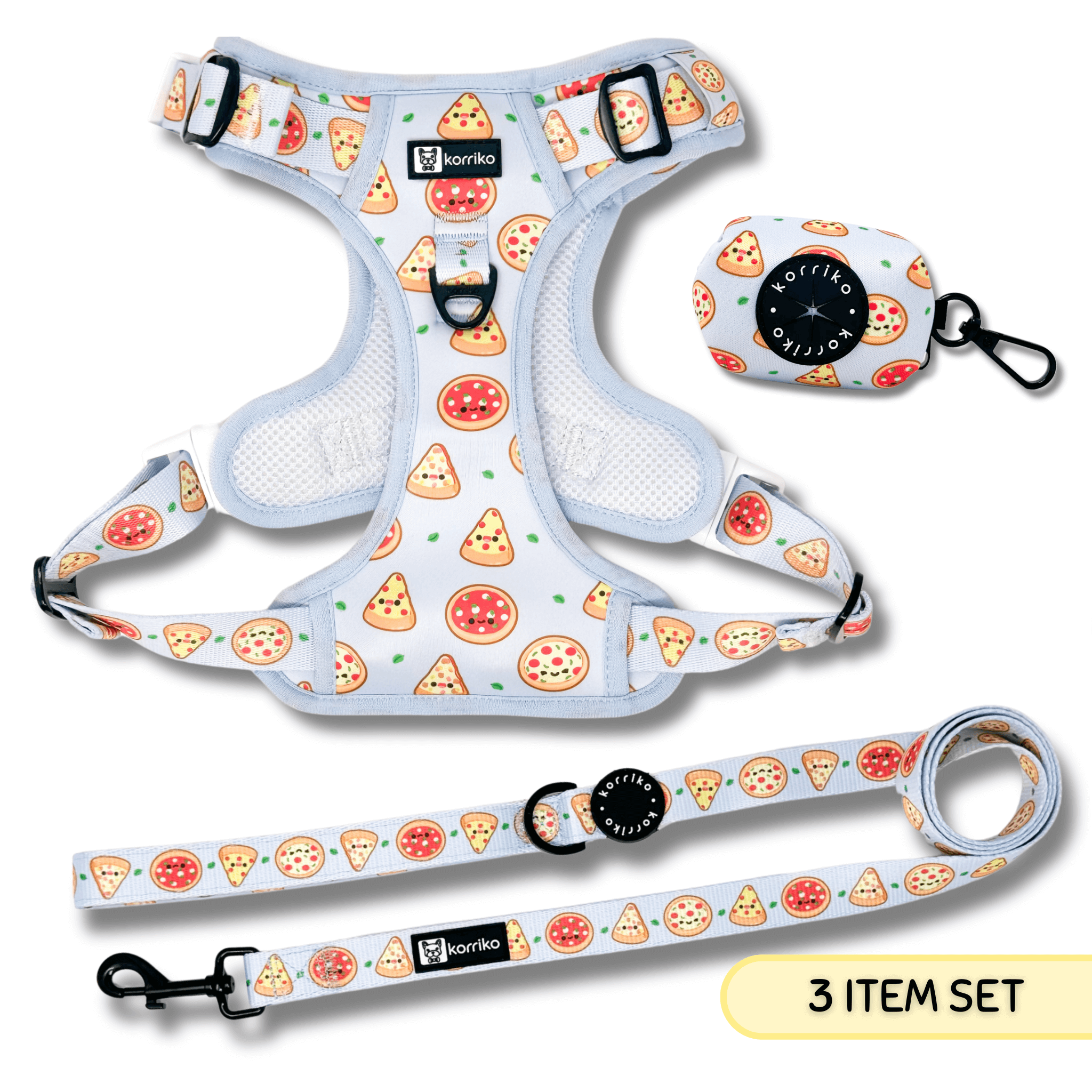 Essential Exploration No-Pull Harness Walk Set - Pizza (3-Piece)