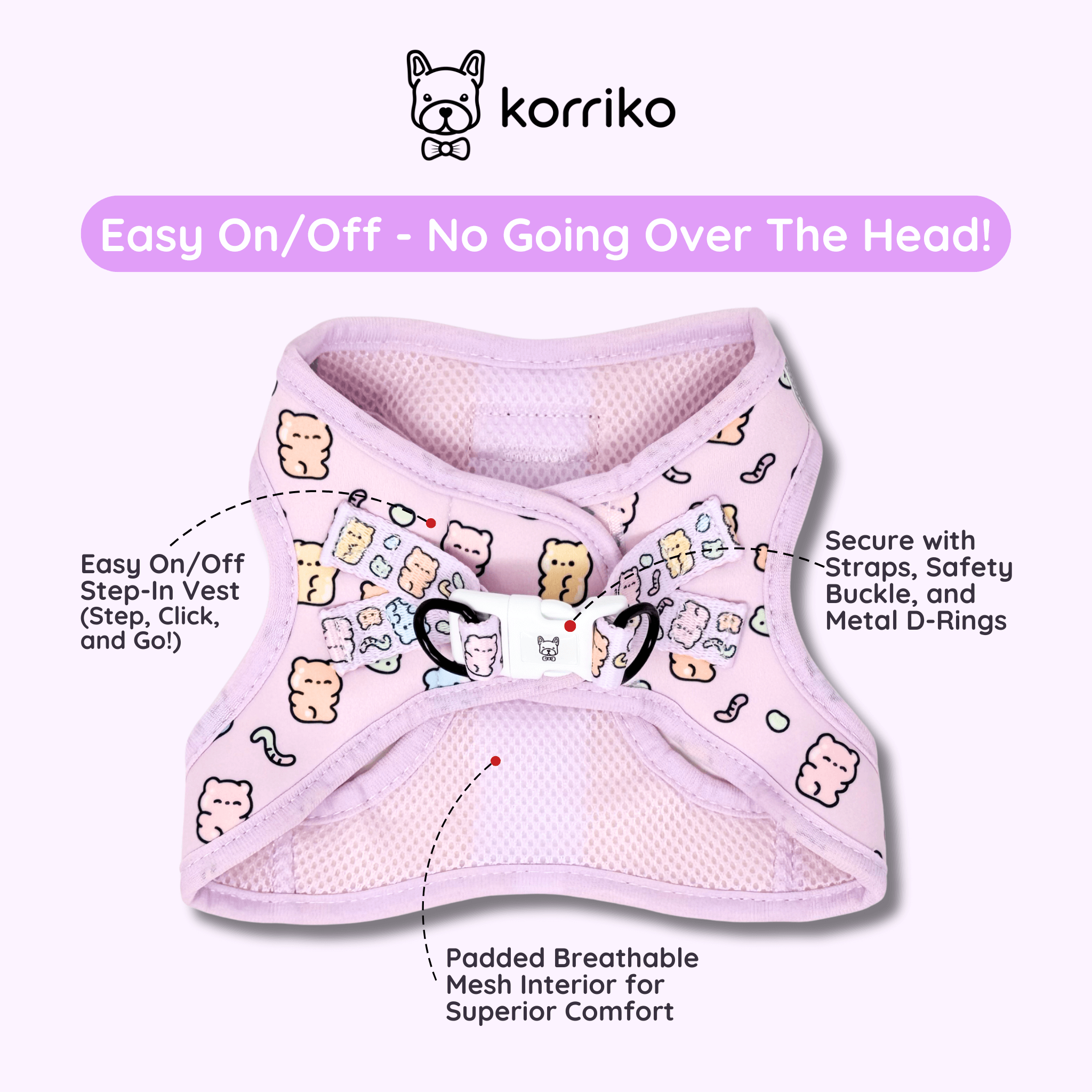 Step-In Dog Harness - Gummy Bear