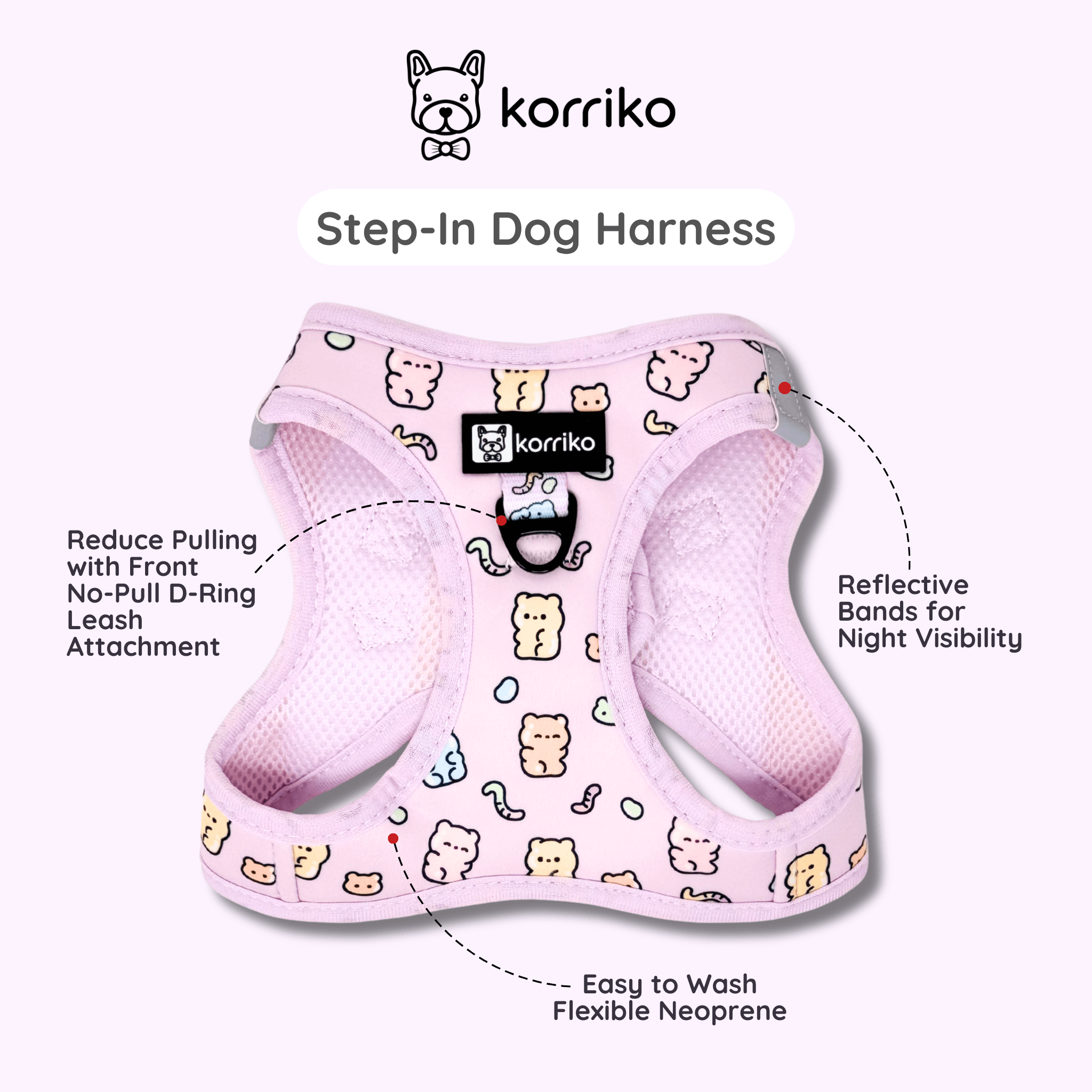Step-In Dog Harness - Gummy Bear