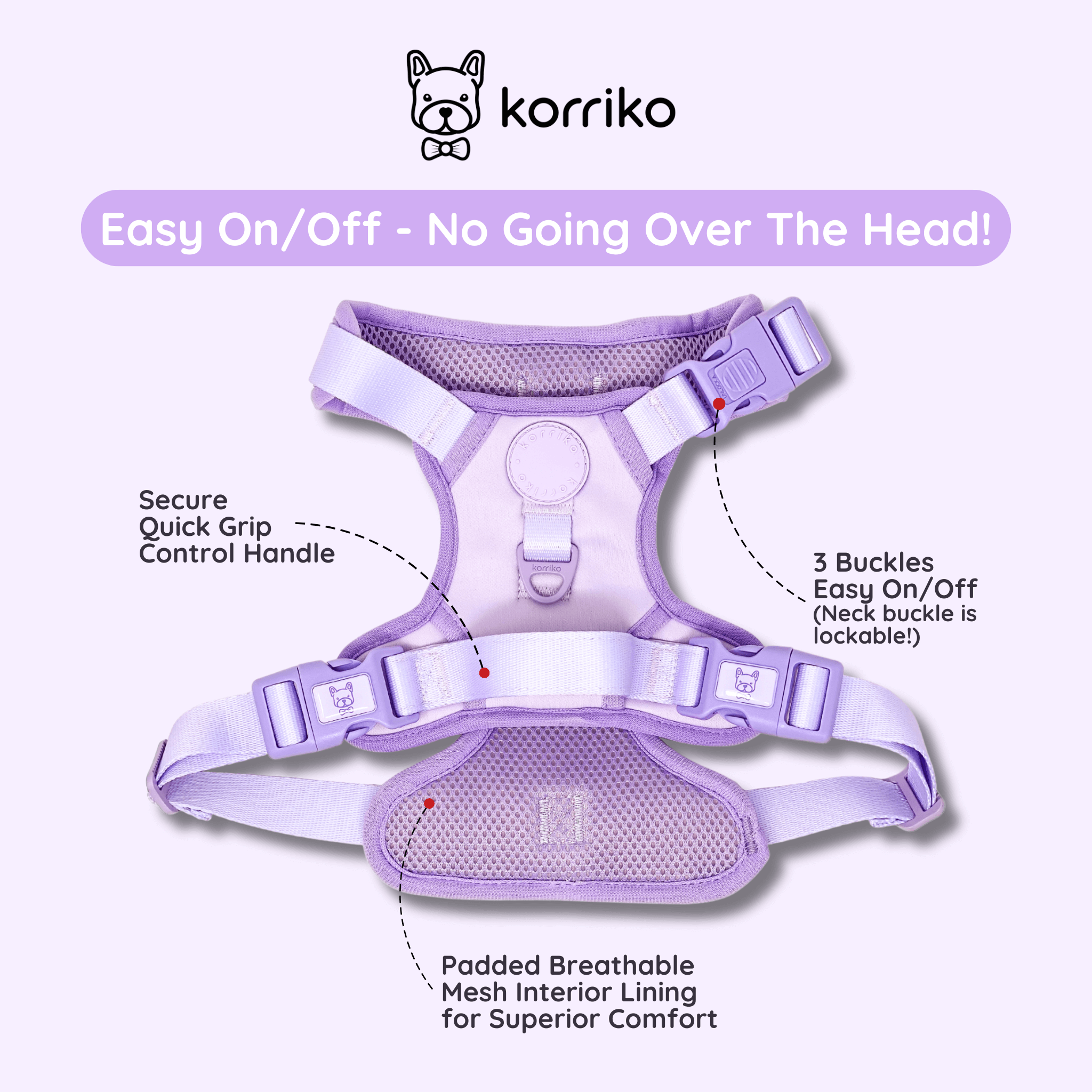 Exploration Lite No-Pull Dog Harness - Lilac (Final Sale)