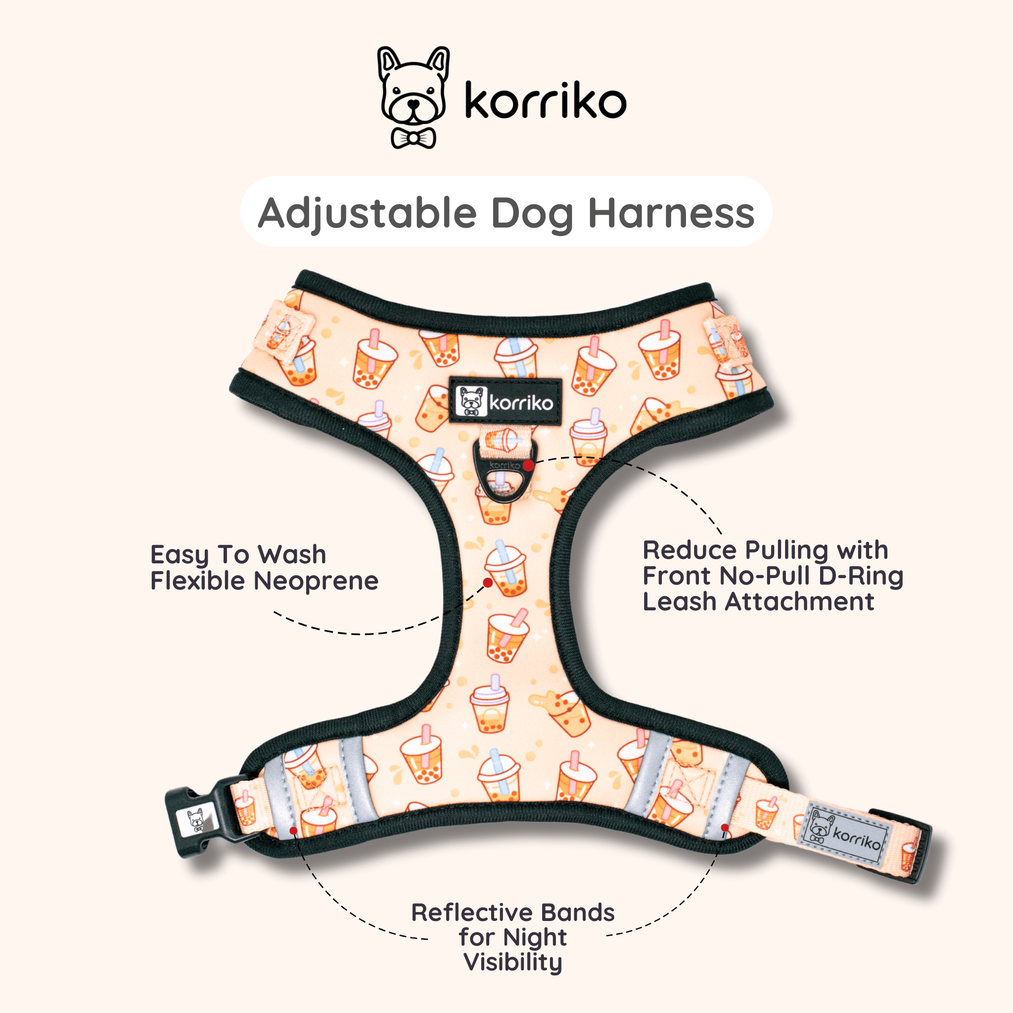 Ultimate Adjustable Harness Bundle Set - Milk Tea (5-Piece)