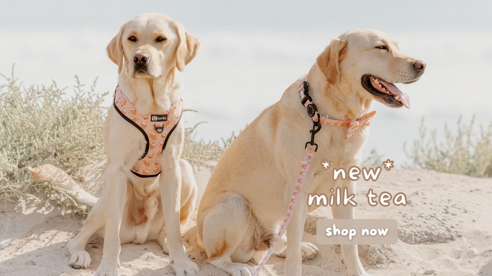 Essential Adjustable Harness Walk Set - Milk Tea (3-Piece)