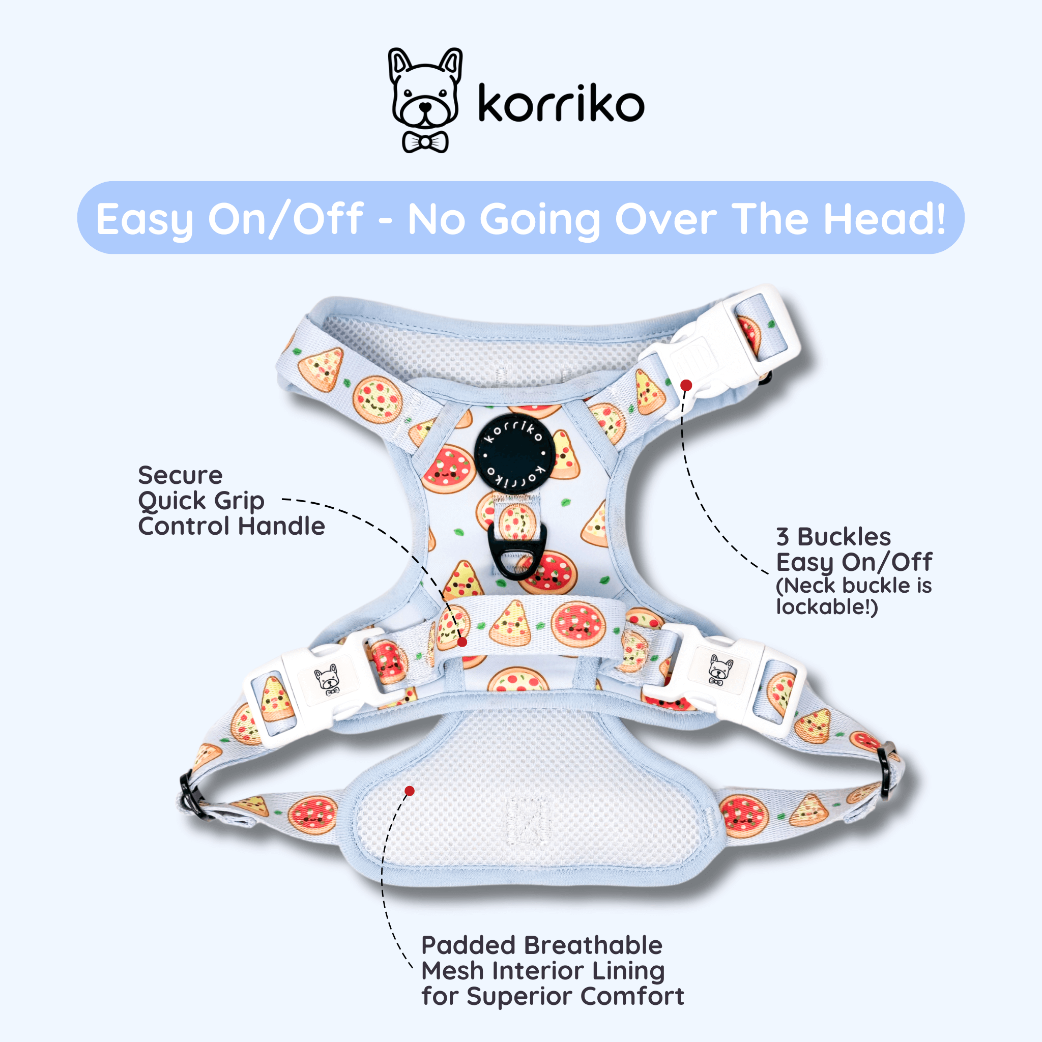 Ultimate Exploration No-Pull Harness Bundle Set - Pizza (4-Piece)