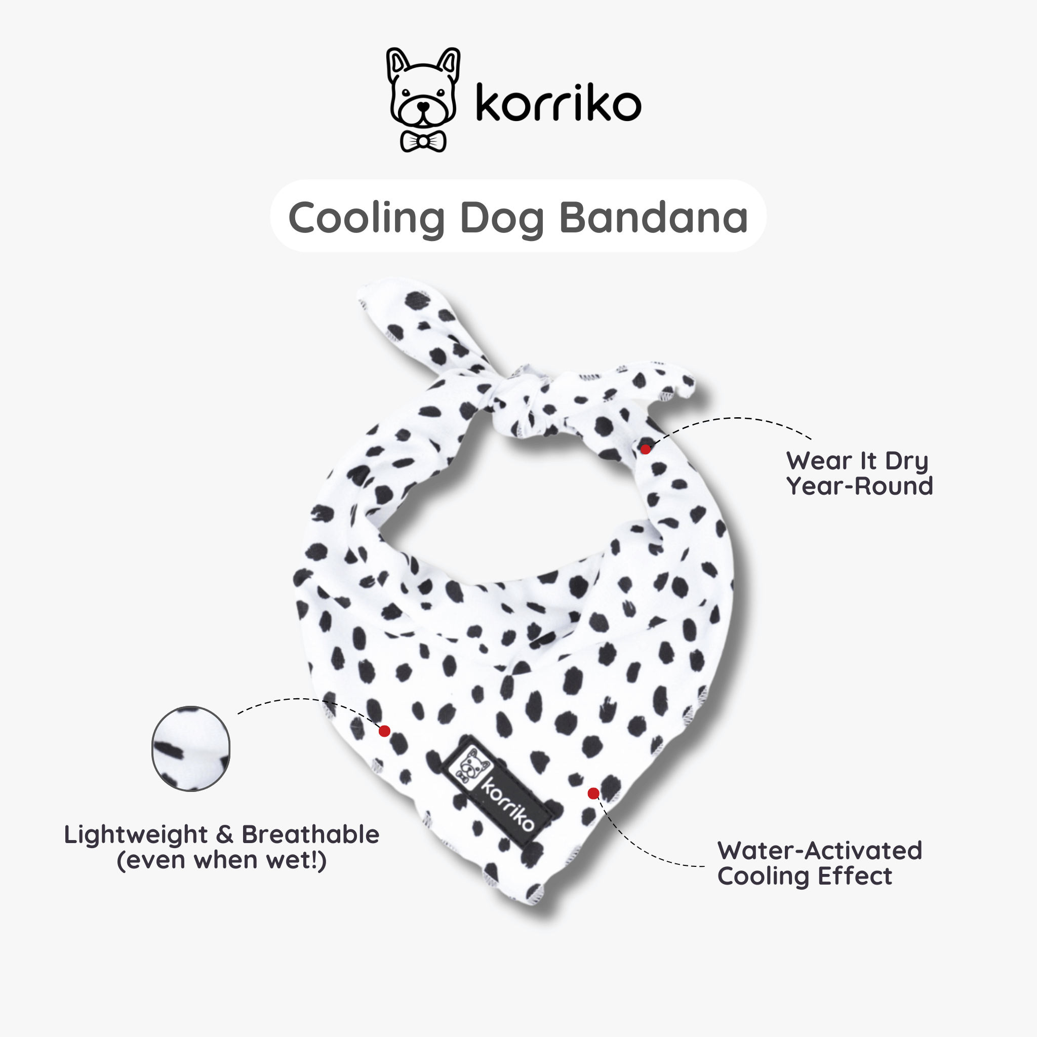 Cooling Dog Bandana - Spotted (Final Sale)