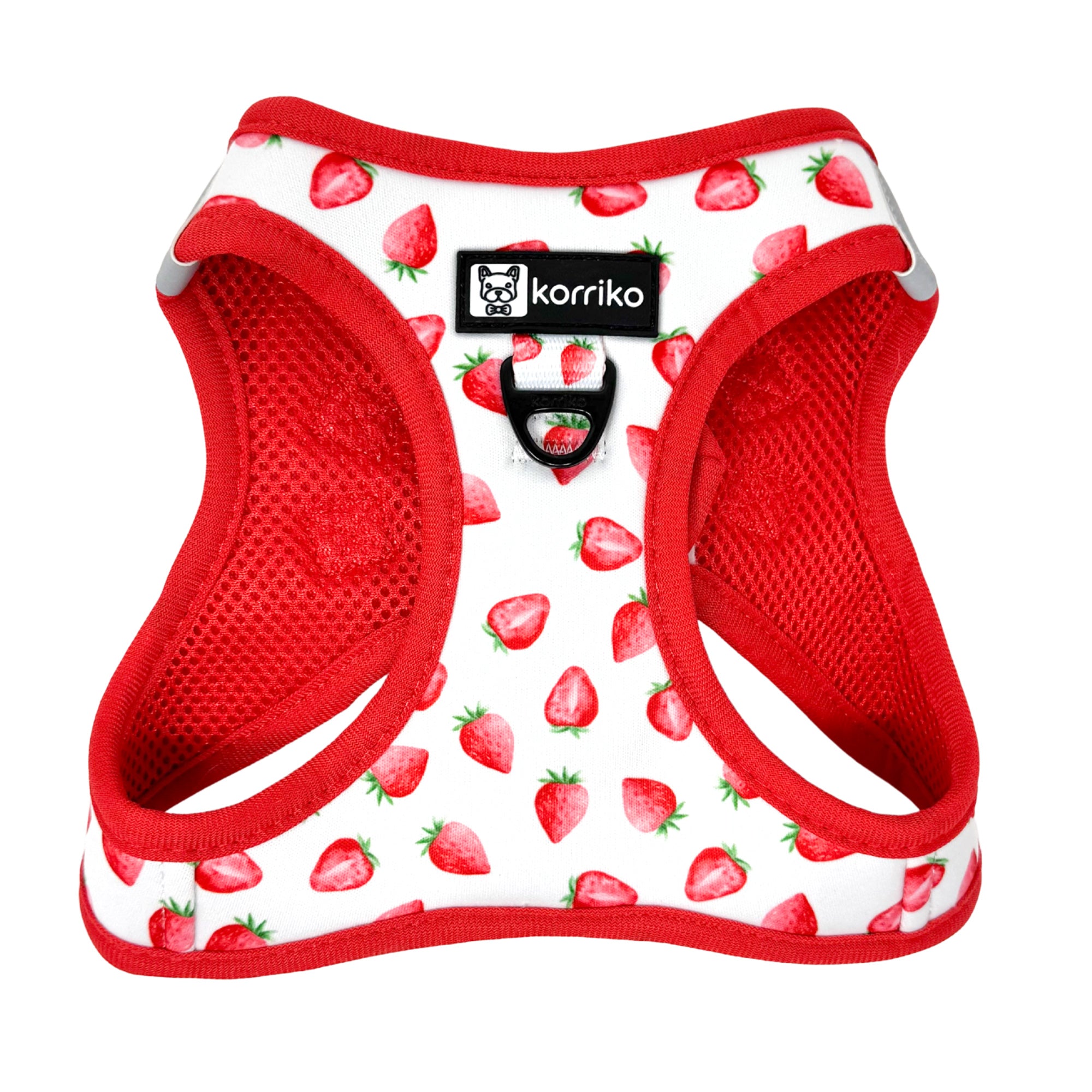 Step-In Dog Harness Strawberries and Cream | Korriko – Korriko Pet