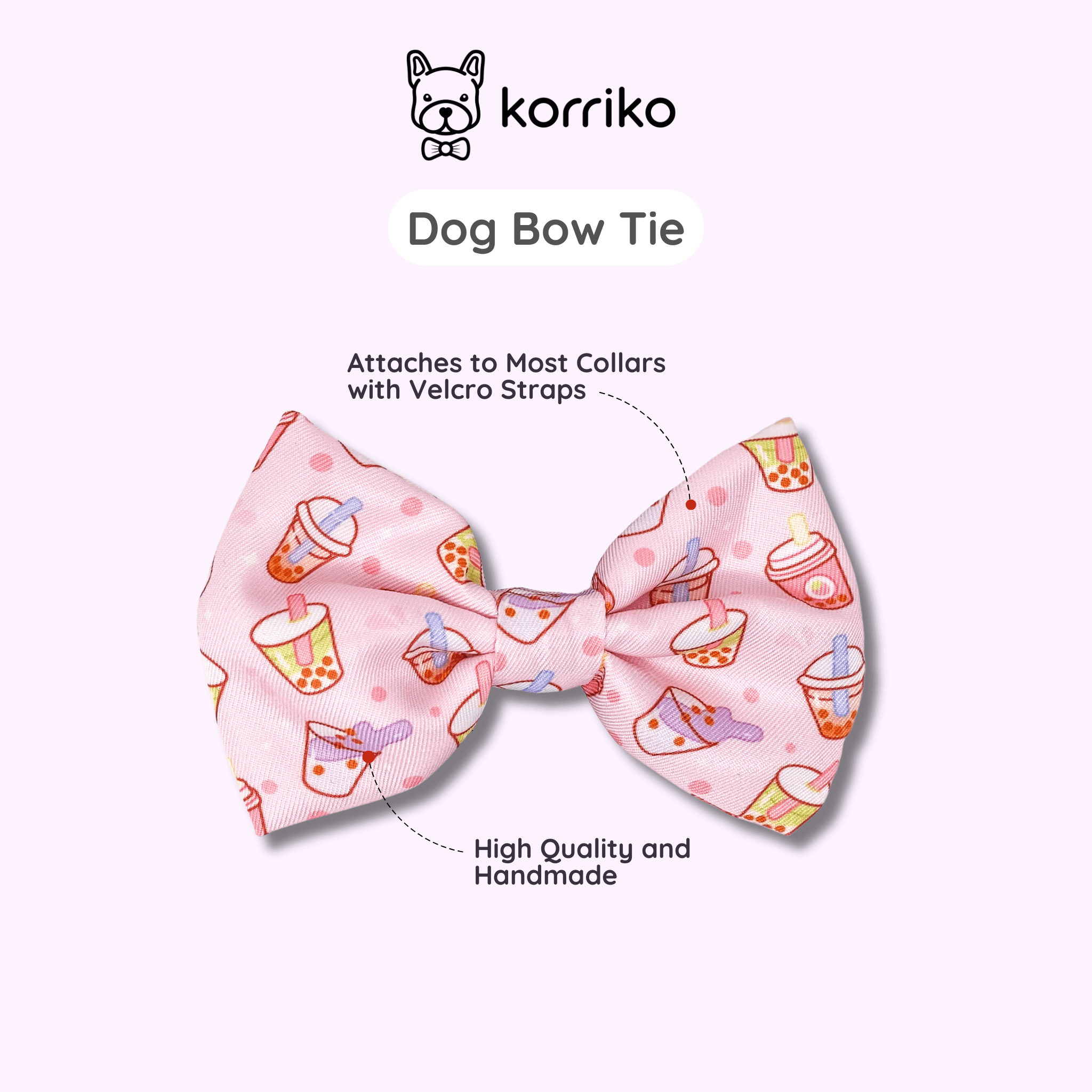 Dog Bow Tie - Taro Milk Tea