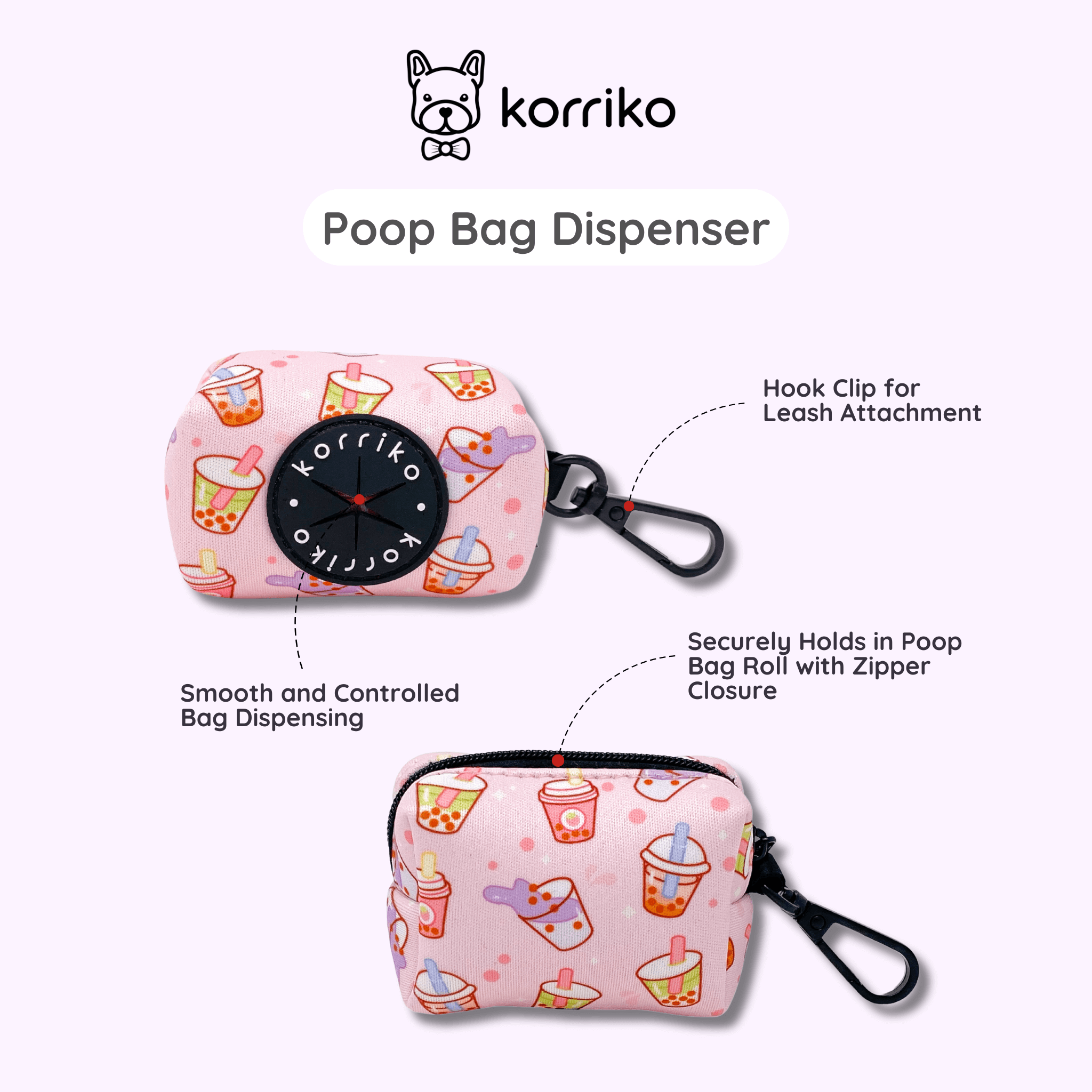 Poop Bag Dispenser - Taro Milk Tea