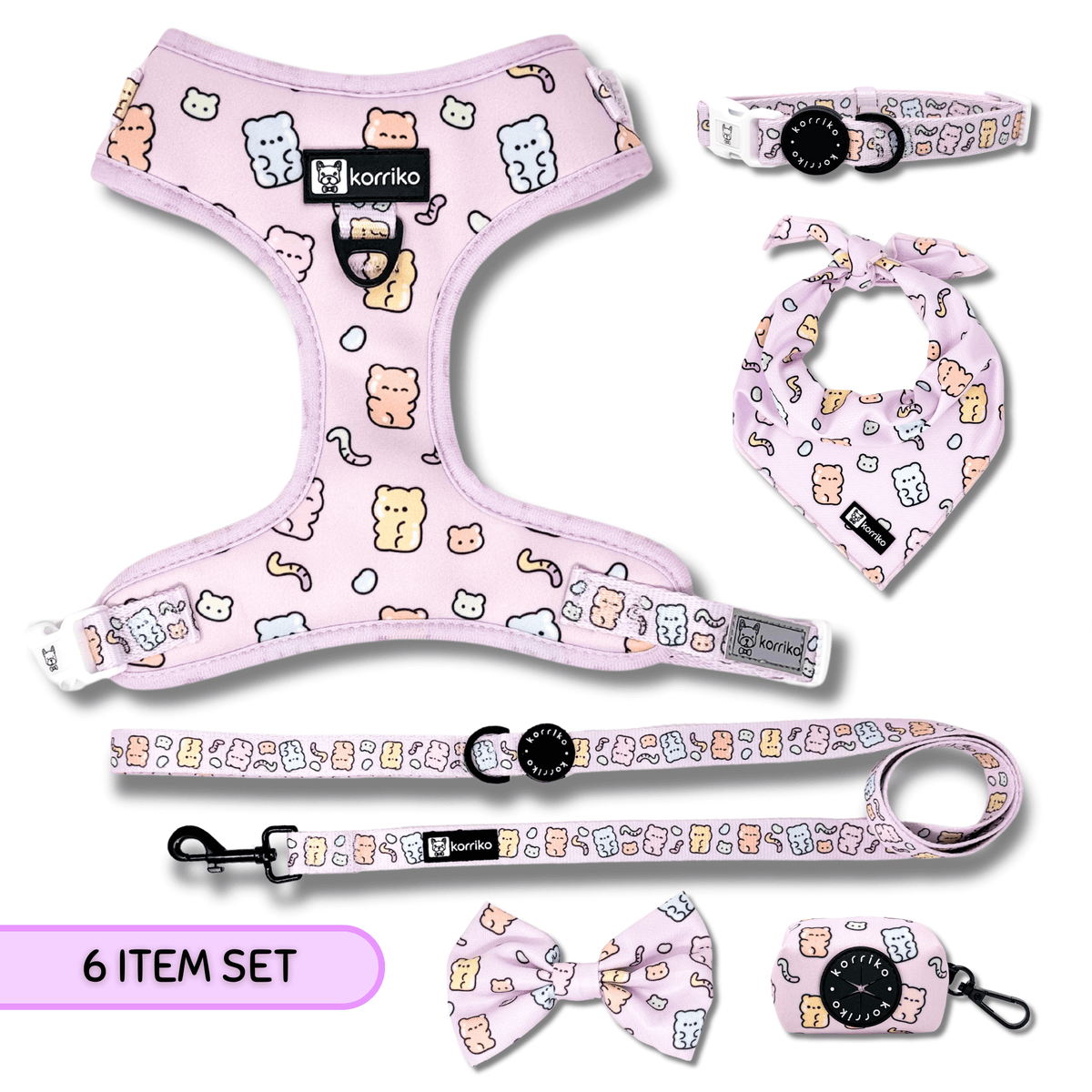 Gummy Bear Ultimate Harness Bundle Set | 6-Piece Matching Dog