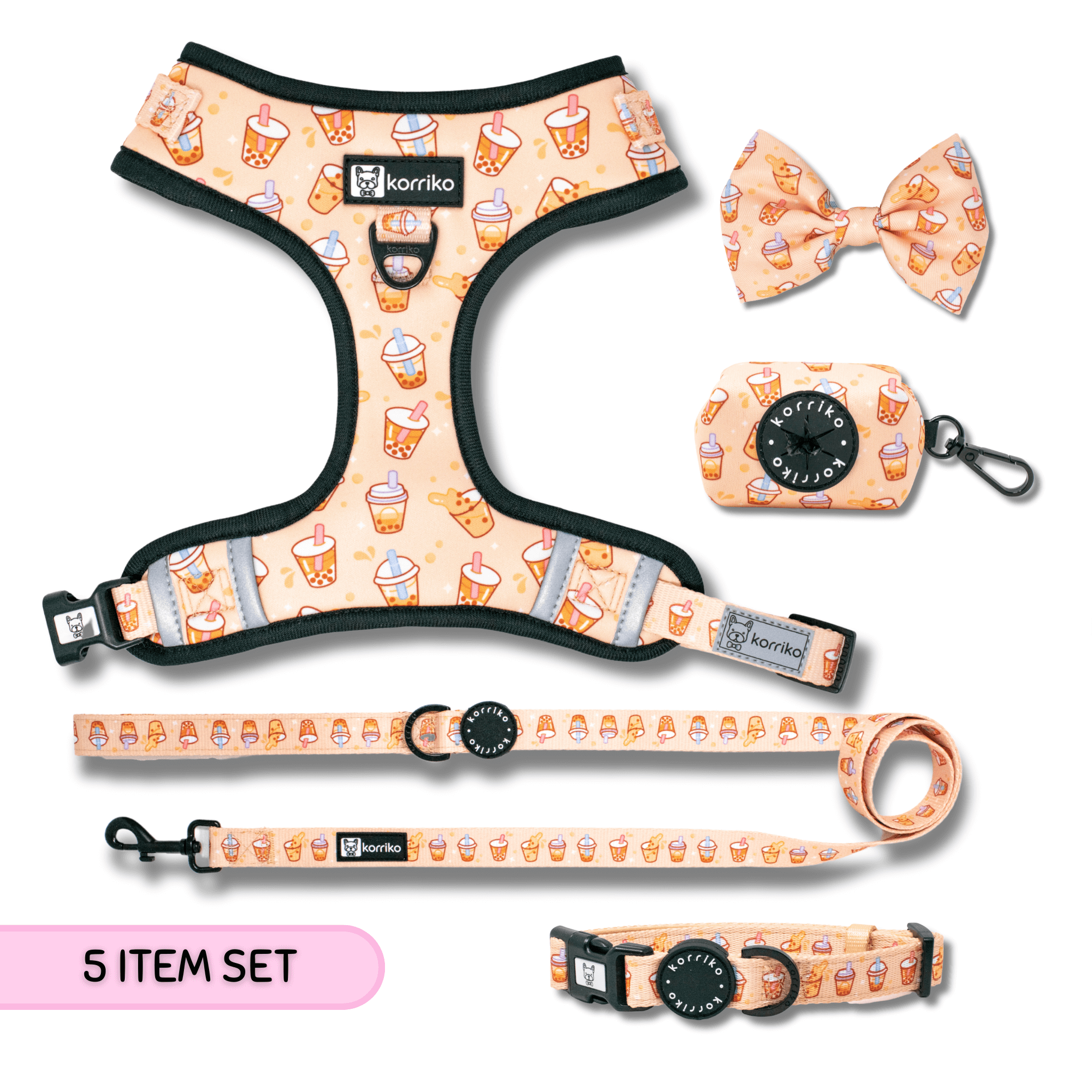 Ultimate Adjustable Harness Bundle Set - Milk Tea (5-Piece)