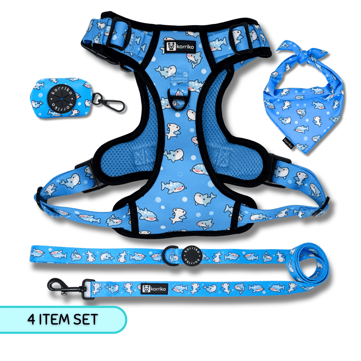 Shark Ultimate Harness Bundle Set | 4-Piece Matching Dog Walking