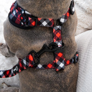 Adjustable Dog Harness - Red Plaid